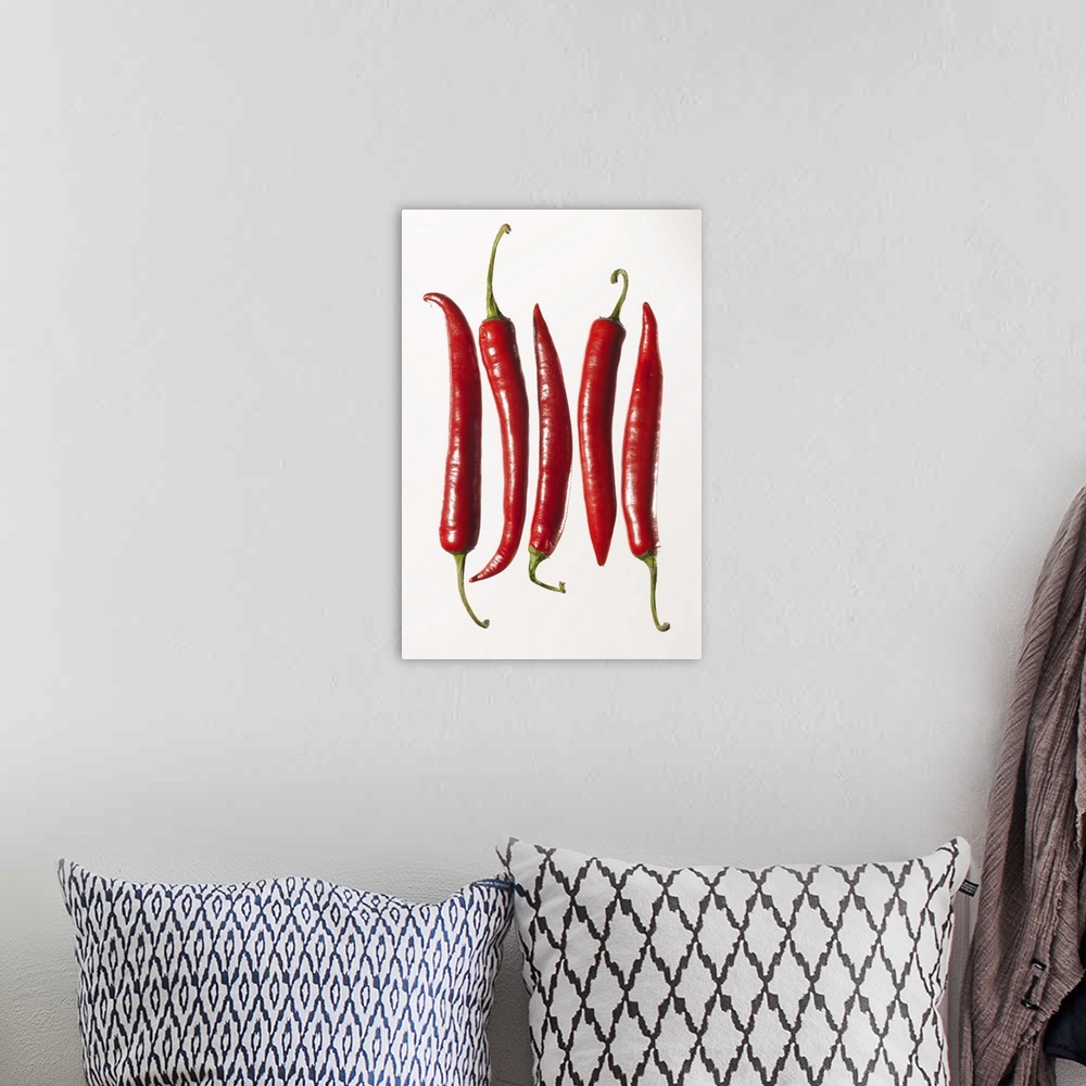 A bohemian room featuring Chili Peppers in a Row