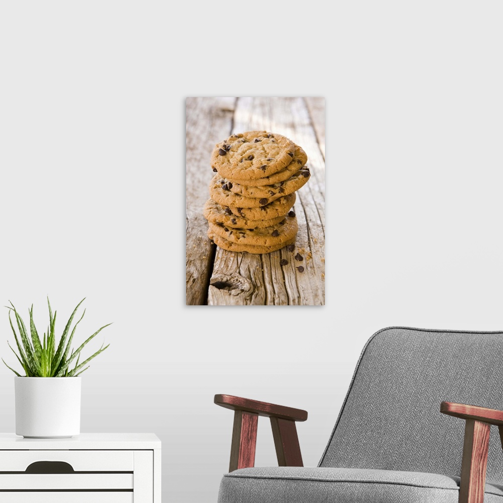 A modern room featuring Chocolate chip cookies