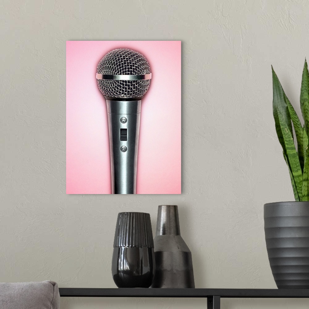A modern room featuring Chrome microphone