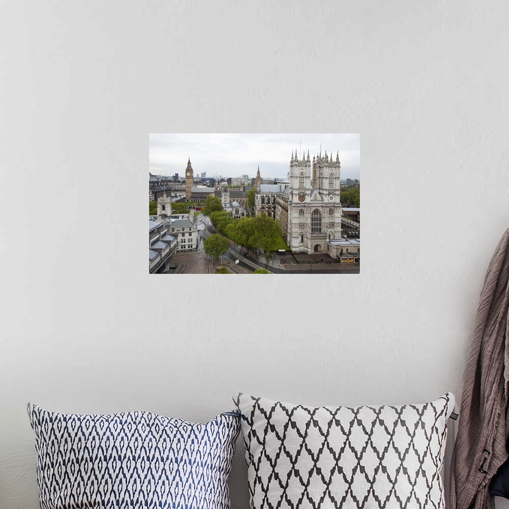 A bohemian room featuring UK, London, Cityscape with Westminster Abby in foreground