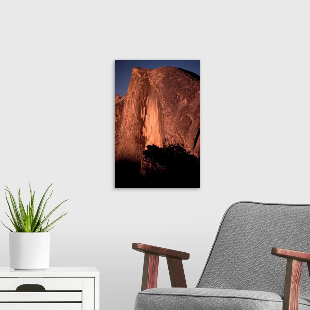 A modern room featuring Clear Sky over Rock Formation