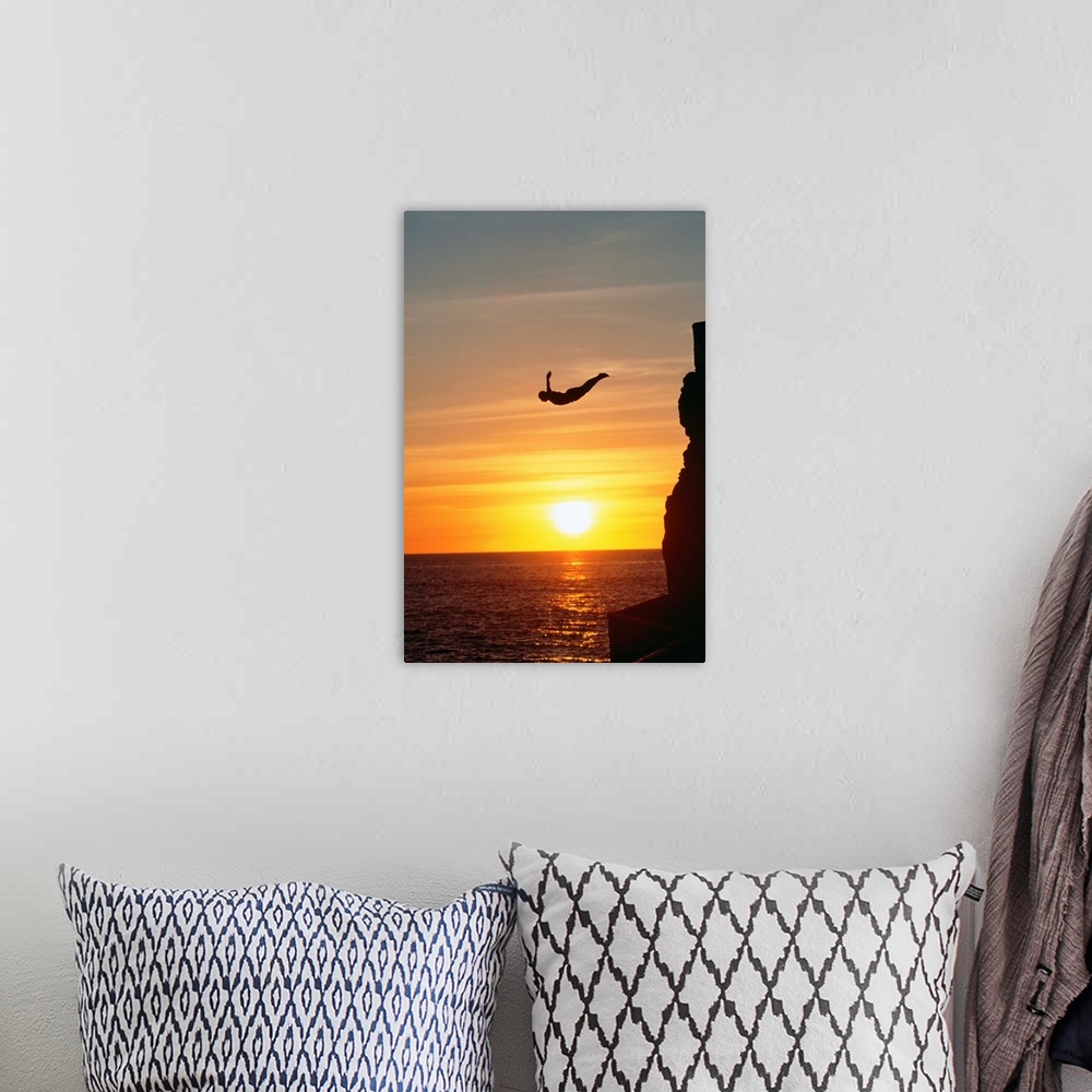A bohemian room featuring Cliff Diver Above Setting Sun