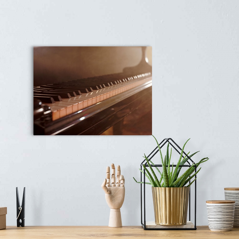 A bohemian room featuring Close Up of a Piano