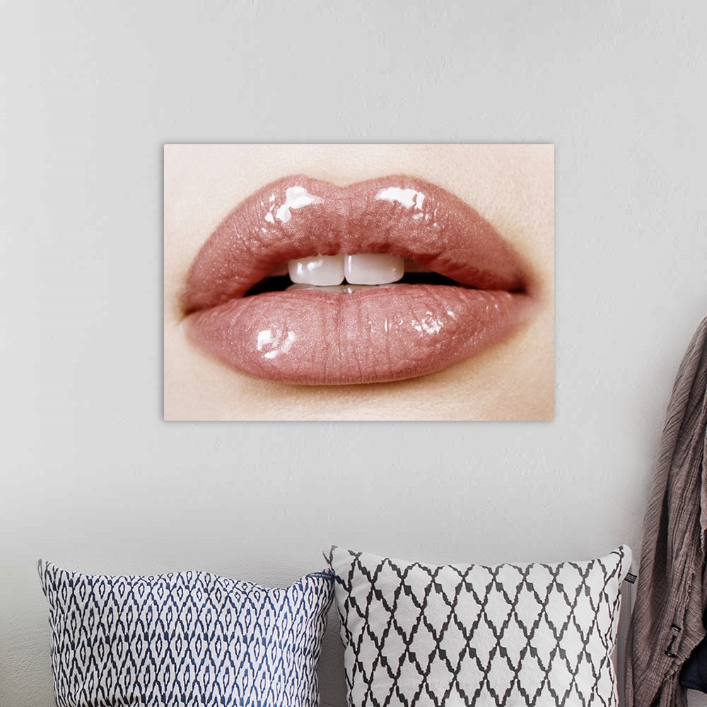 A bohemian room featuring Close-up of a Woman's Lips