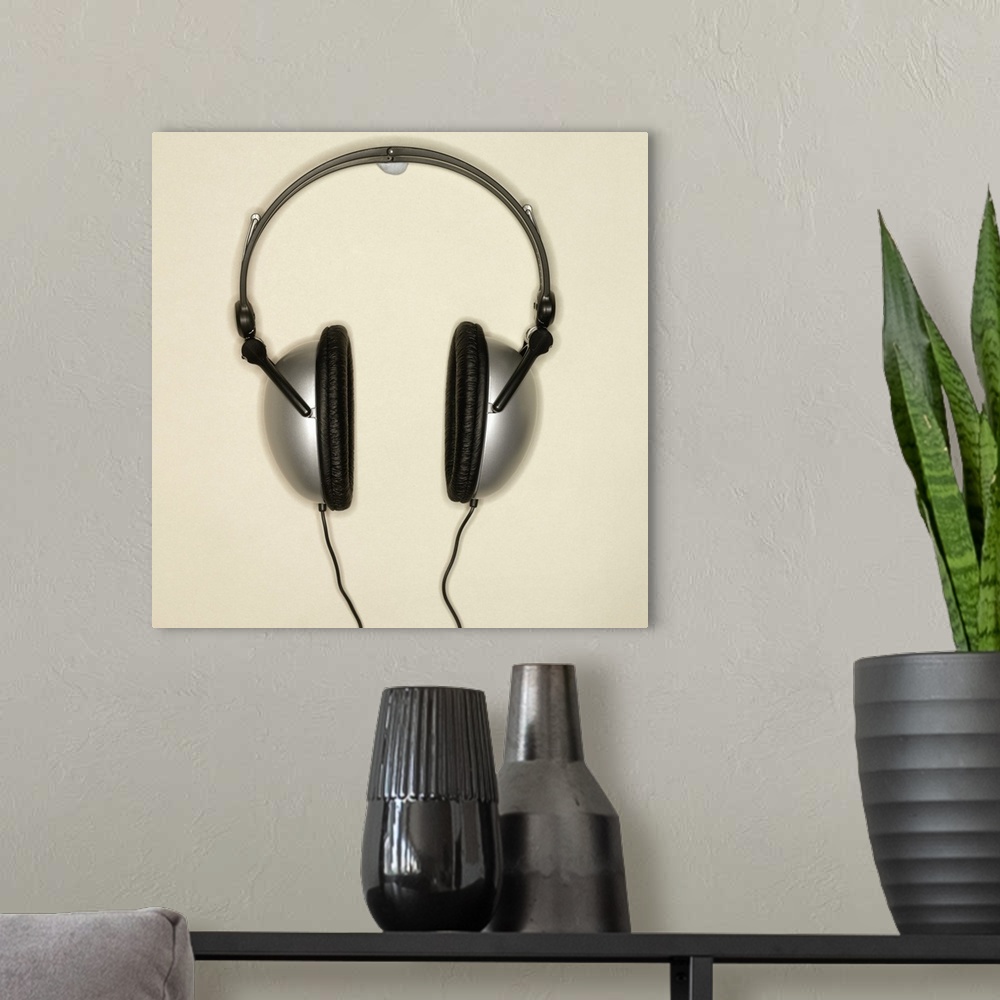 A modern room featuring Close-up of headphones