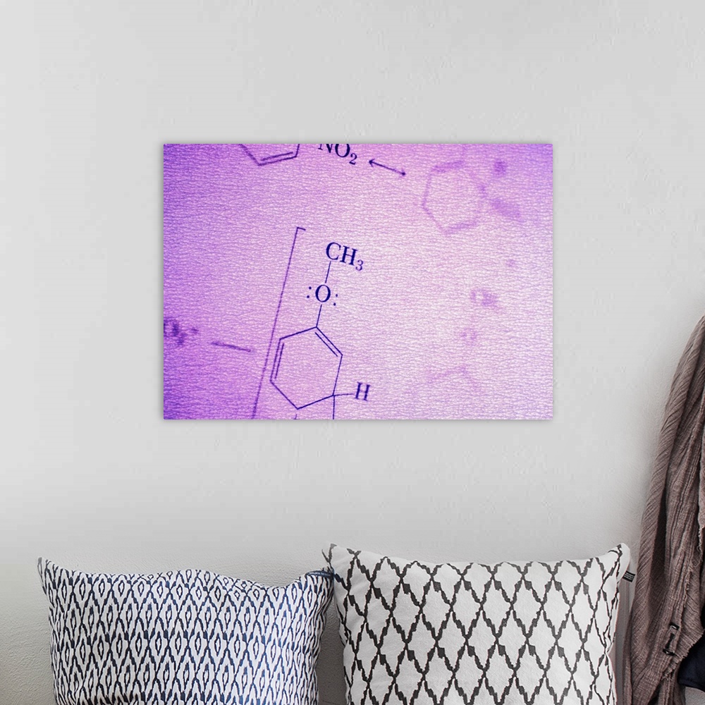 A bohemian room featuring Close-Up of Molecular Structure Diagrams