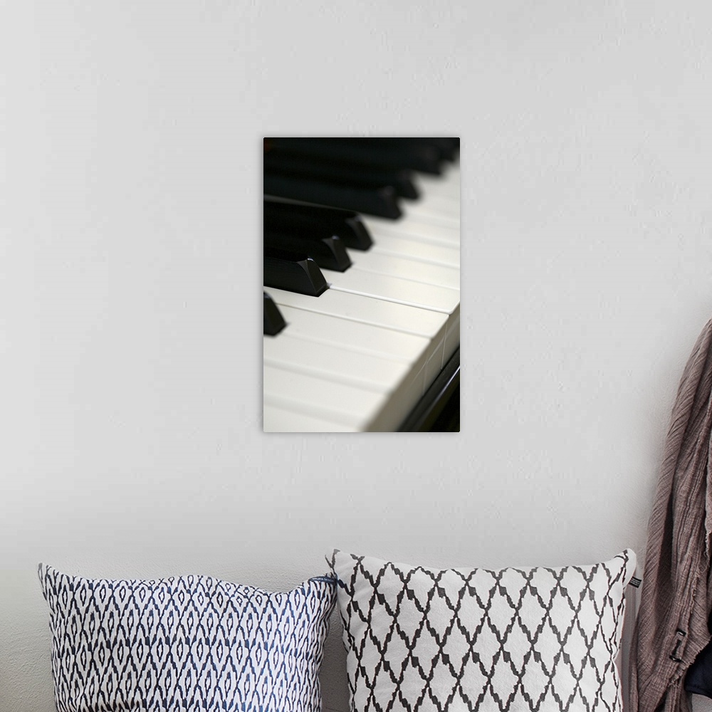 A bohemian room featuring Close-up of piano