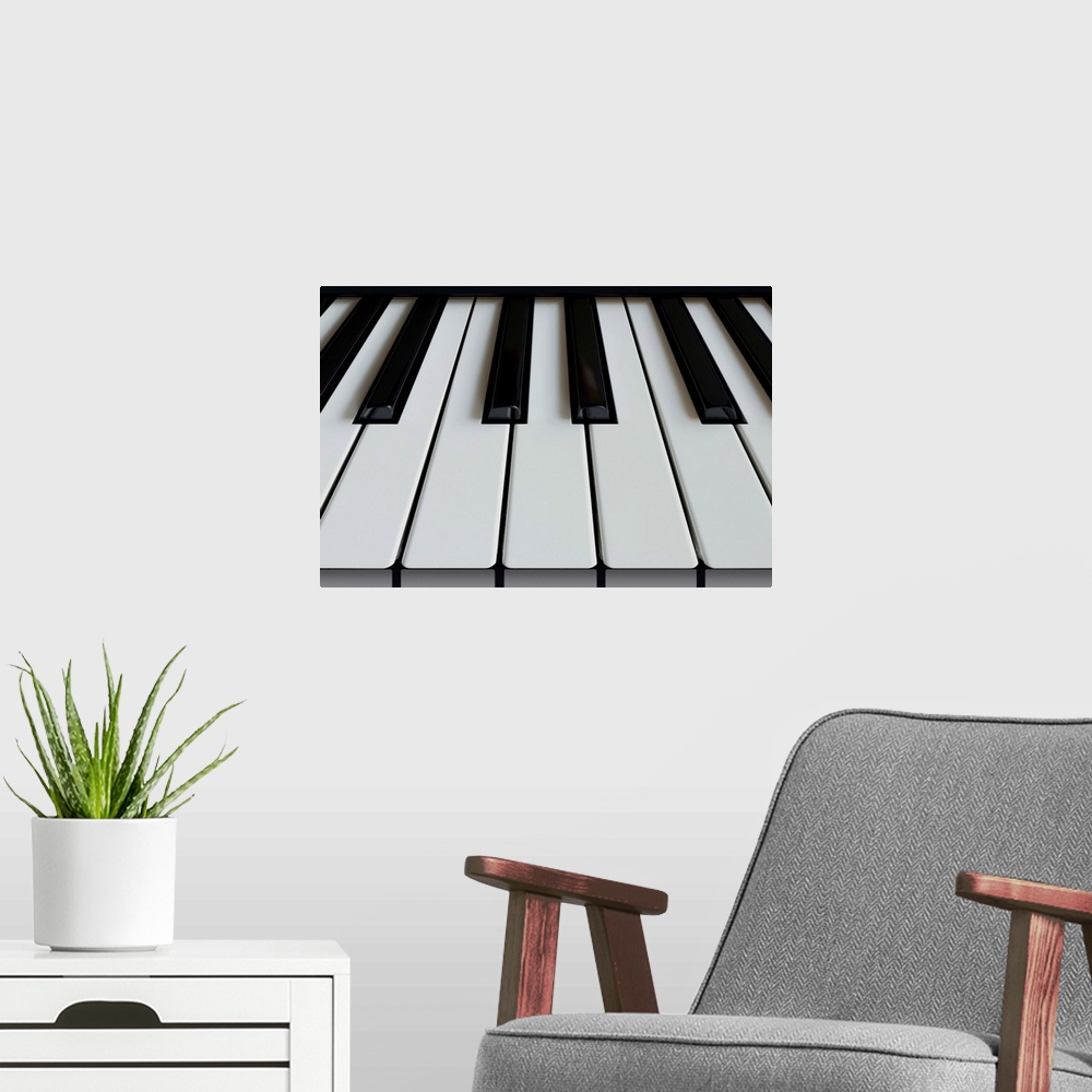 A modern room featuring Close-up of piano keyboard