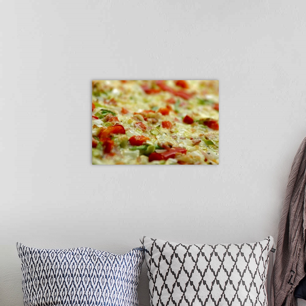 A bohemian room featuring Close-up of pizza