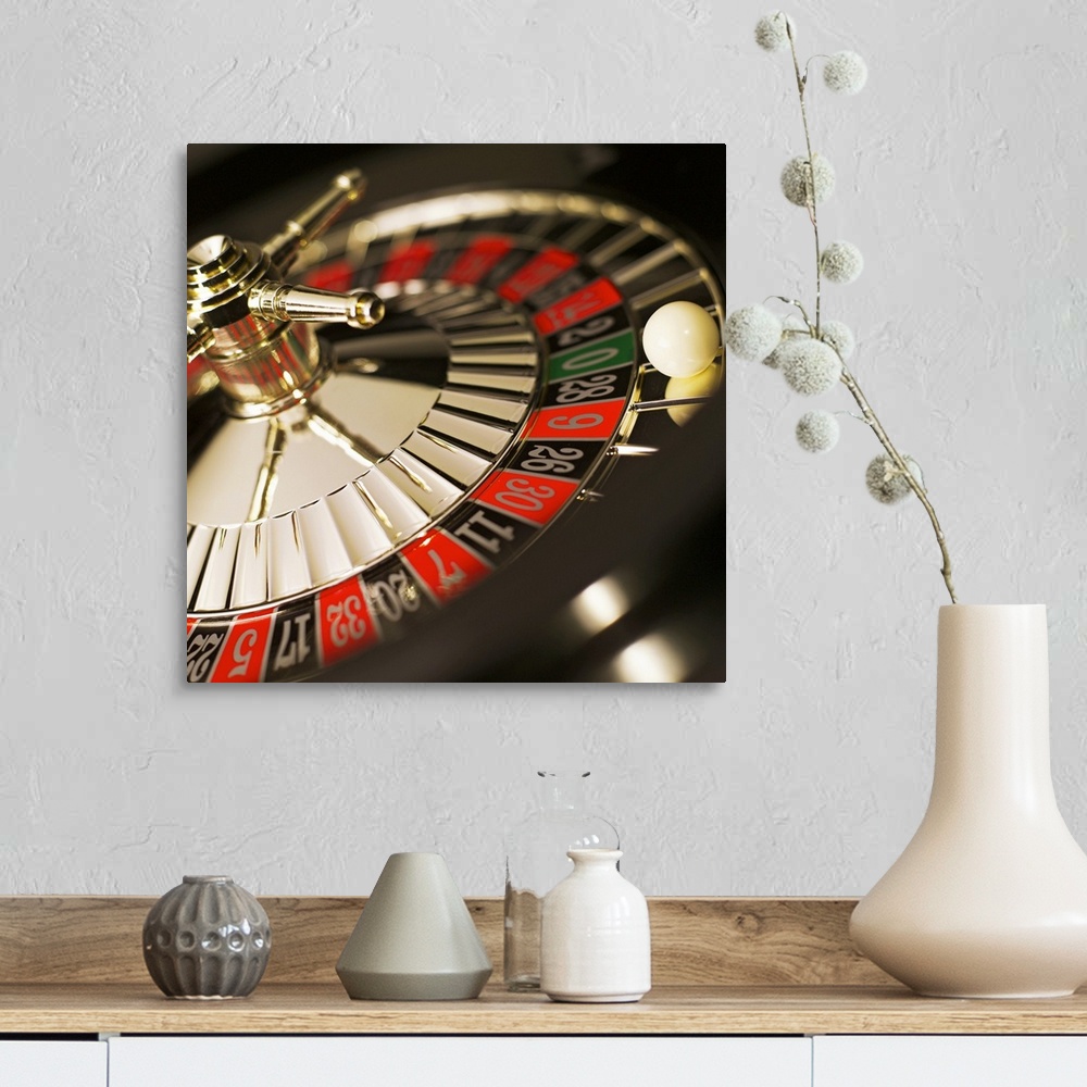 A farmhouse room featuring Close-up of roulette wheel