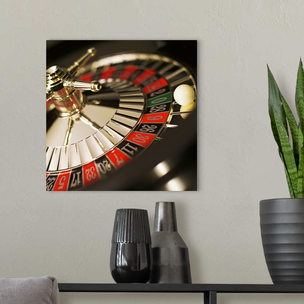 A modern room featuring Close-up of roulette wheel