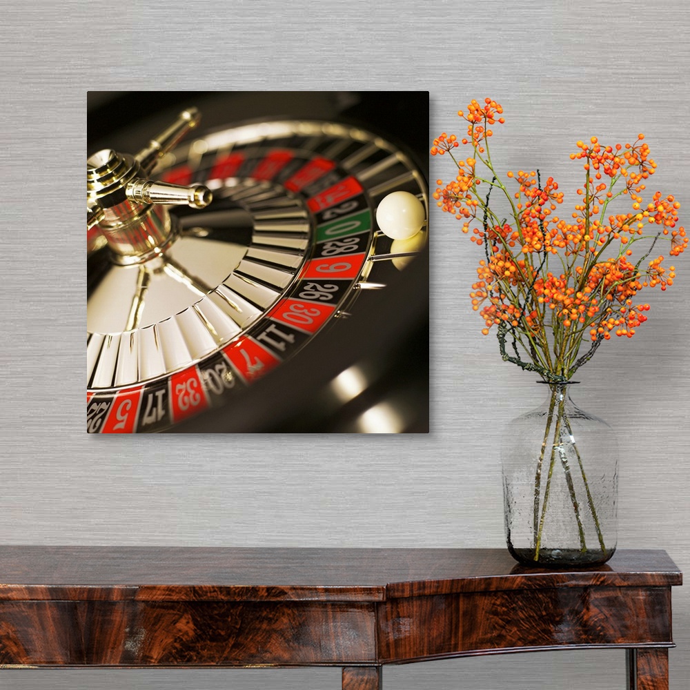 A traditional room featuring Close-up of roulette wheel
