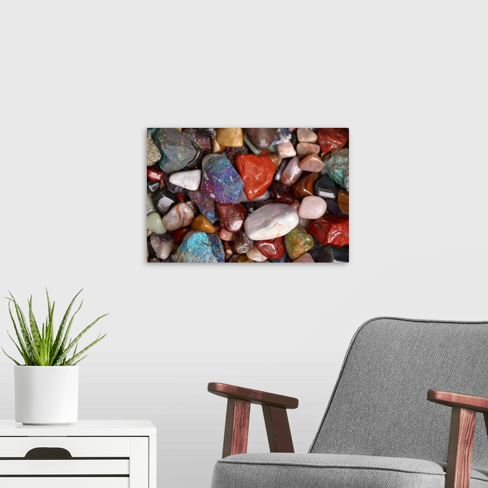 A modern room featuring Close-up of stones