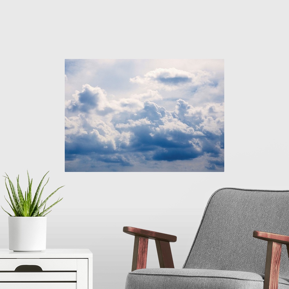 A modern room featuring Clouds over New York