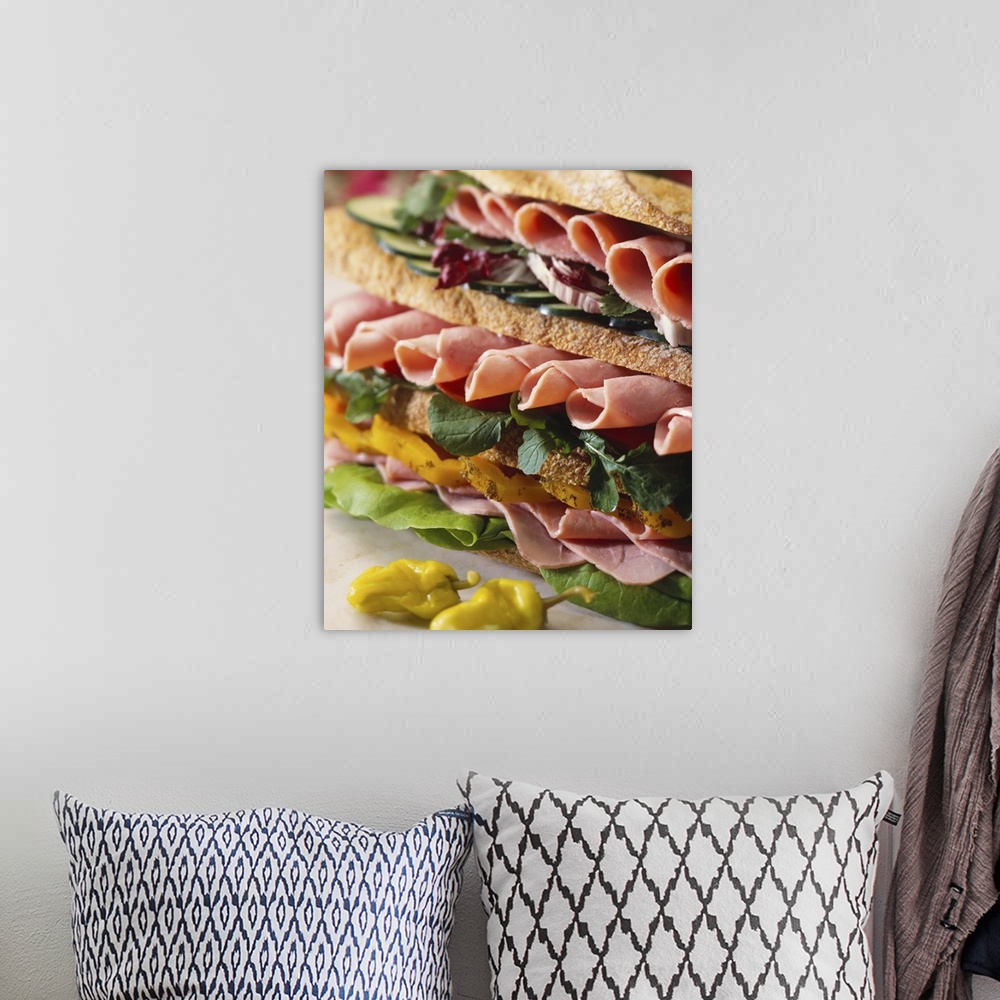 A bohemian room featuring Club sandwich