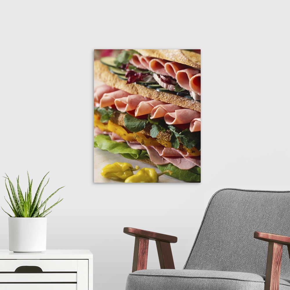 A modern room featuring Club sandwich