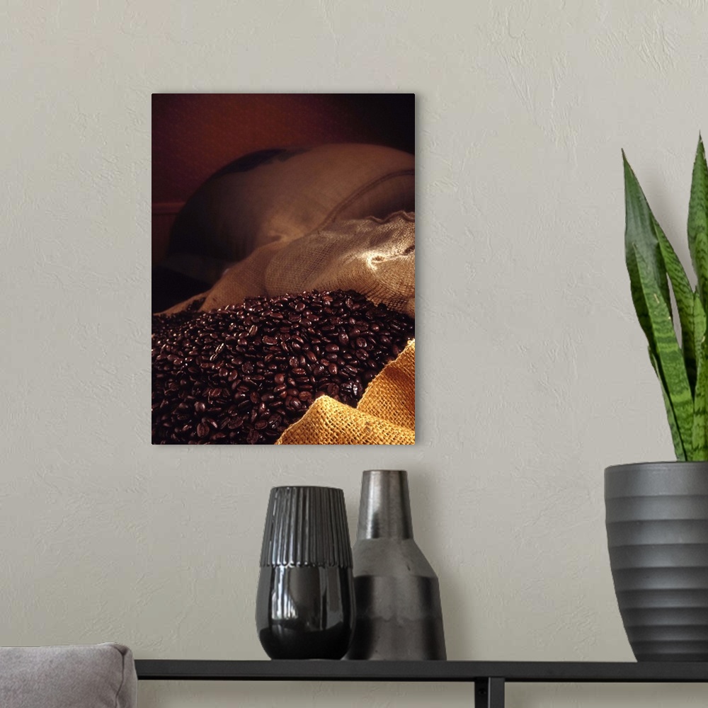A modern room featuring Coffee beans