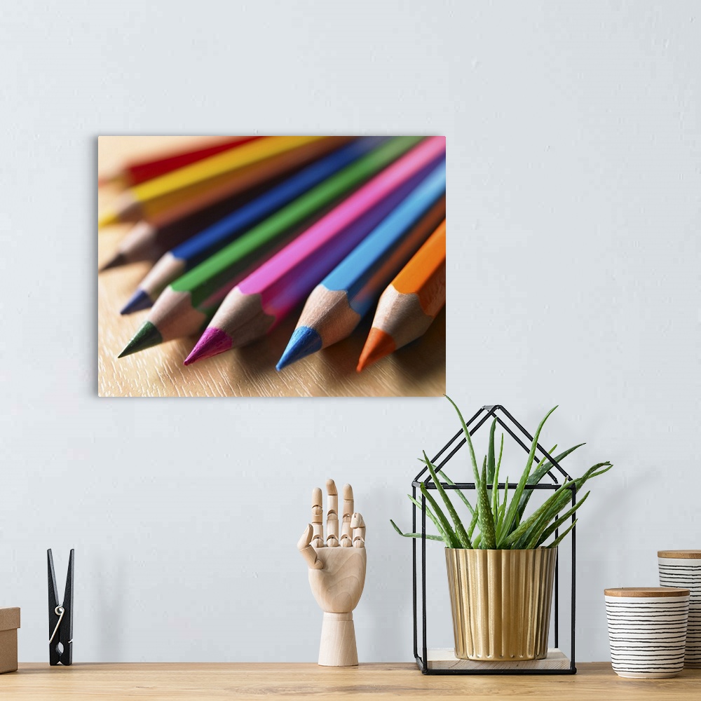 A bohemian room featuring Colored pencils
