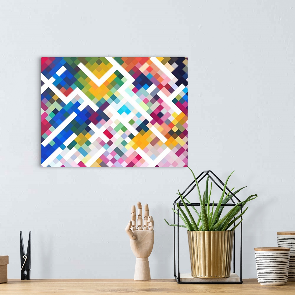 A bohemian room featuring Colorful Mosaic Abstract