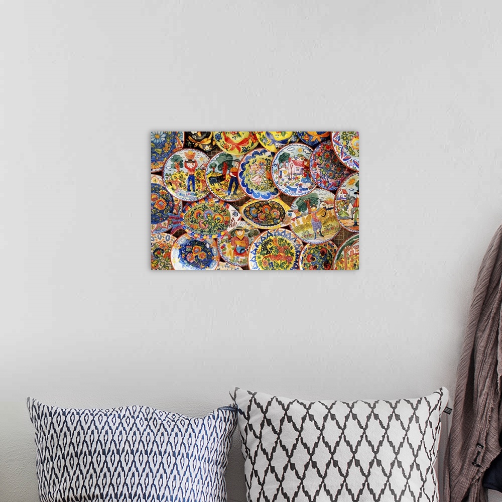 A bohemian room featuring Colorful Plates, Sintra, Portugal