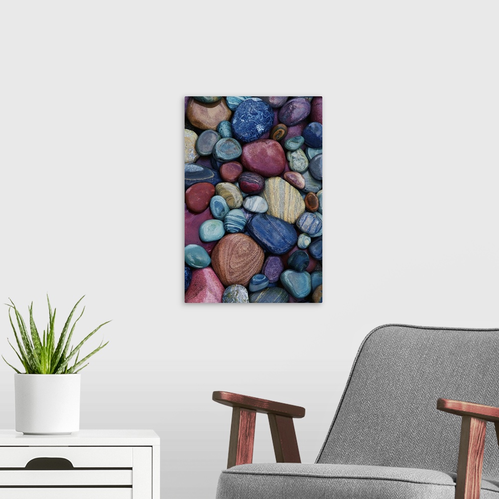 A modern room featuring Colorful Rocks