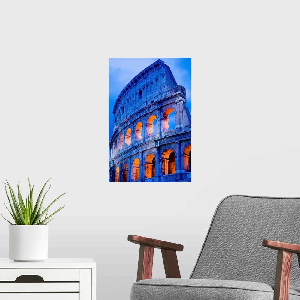 A modern room featuring Colosseum At Dusk