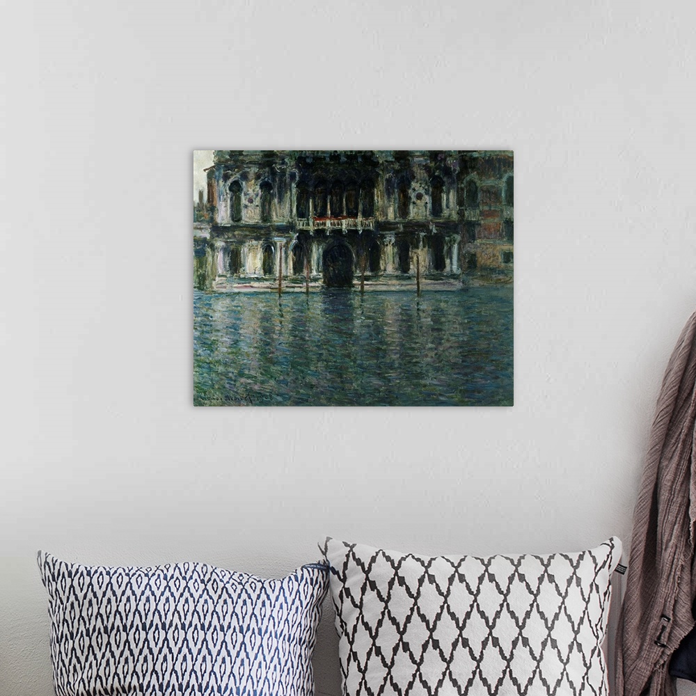 A bohemian room featuring Contarini Palace, Venice By Claude Monet