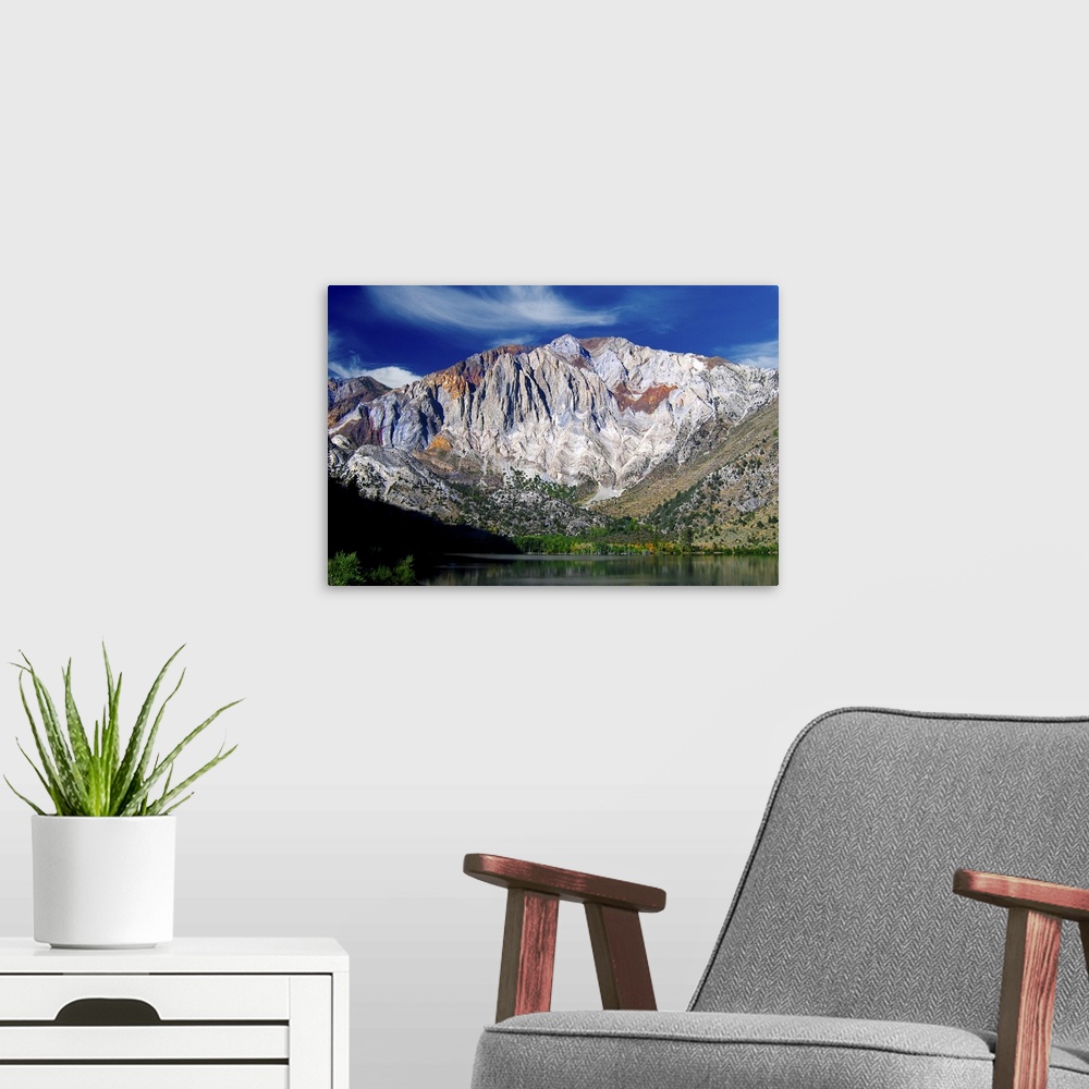 A modern room featuring Convict lake and Laurel mountain in California's Eastern High Sierras.