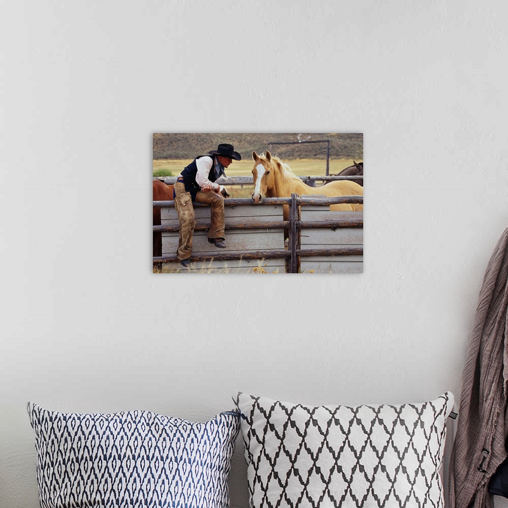 A bohemian room featuring Cowboy And Horses