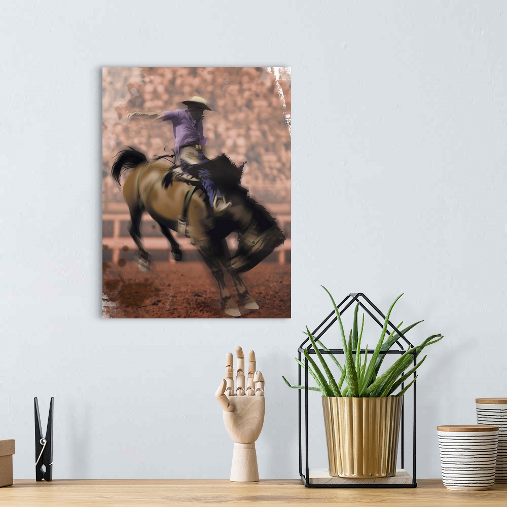 A bohemian room featuring Cowboy On Bucking Bronco