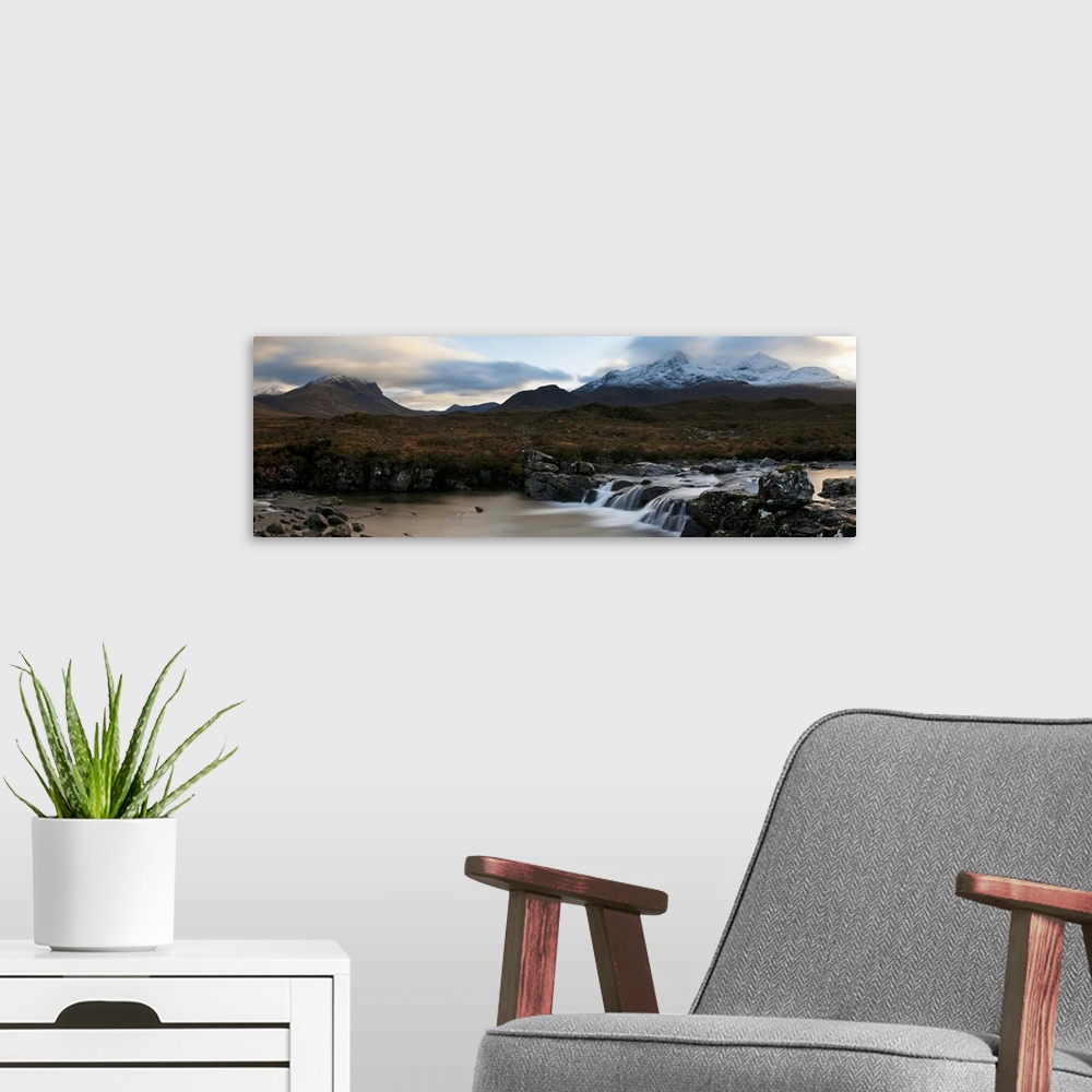 A modern room featuring Cuillin Hills, Isle of Skye, in late autumn