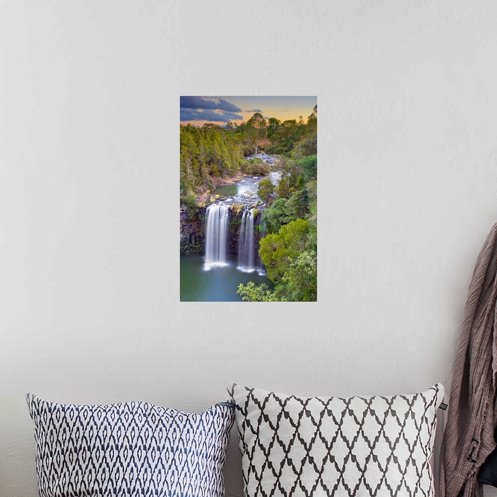 A bohemian room featuring Dangar Falls at Sunset, Dorrigo, NSW, Australia.