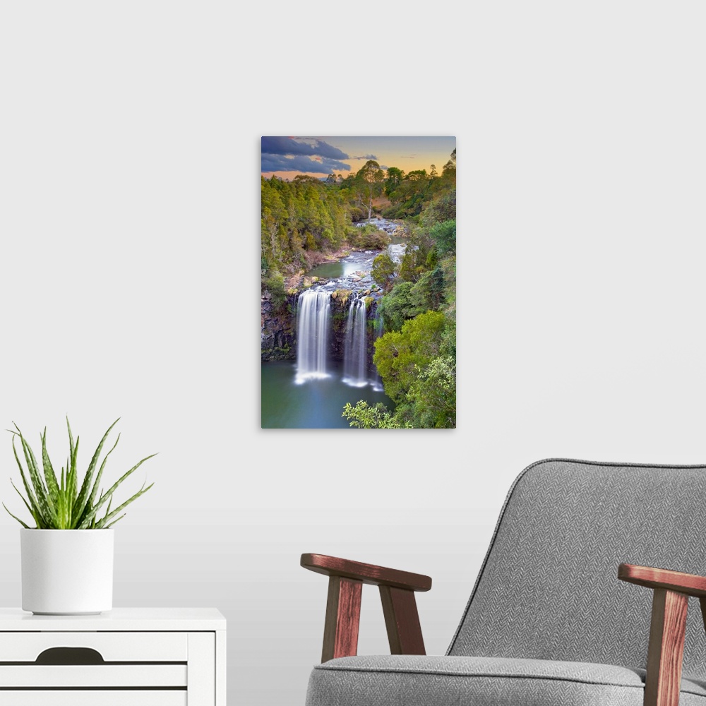 A modern room featuring Dangar Falls at Sunset, Dorrigo, NSW, Australia.