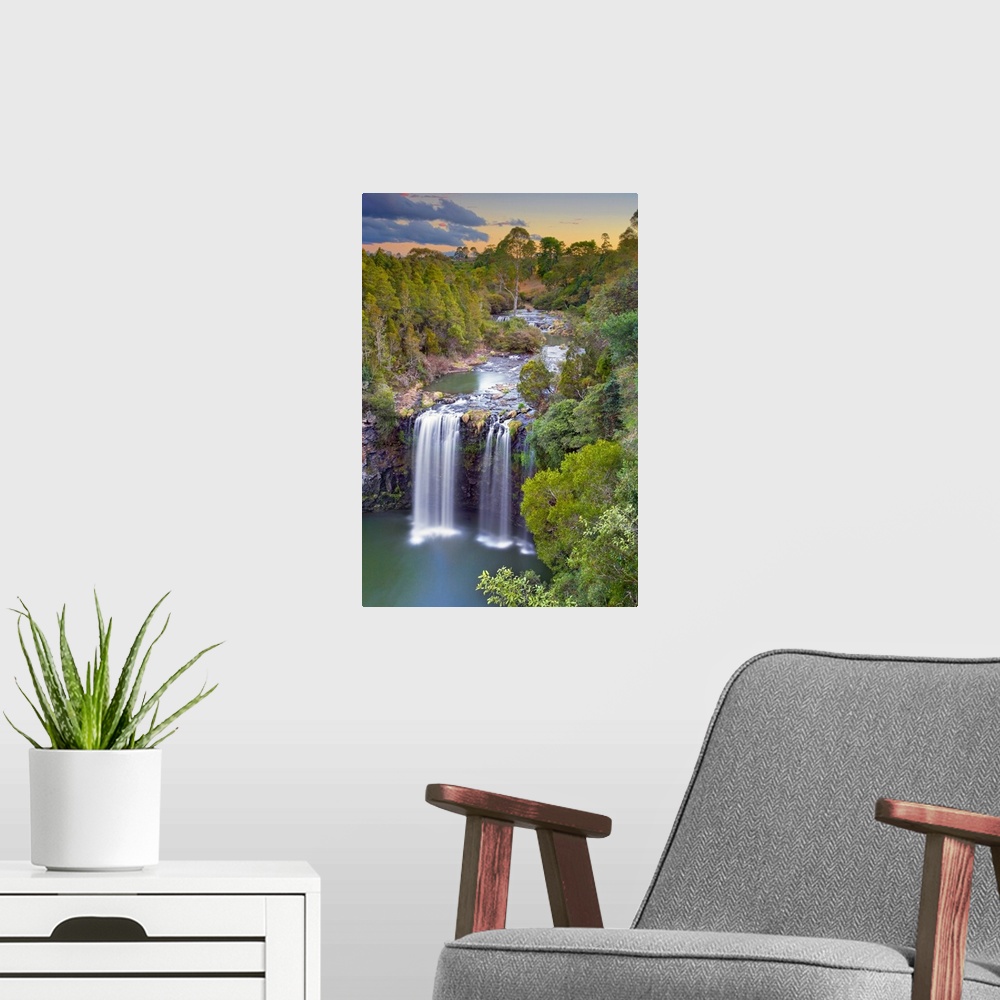 A modern room featuring Dangar Falls at Sunset, Dorrigo, NSW, Australia.