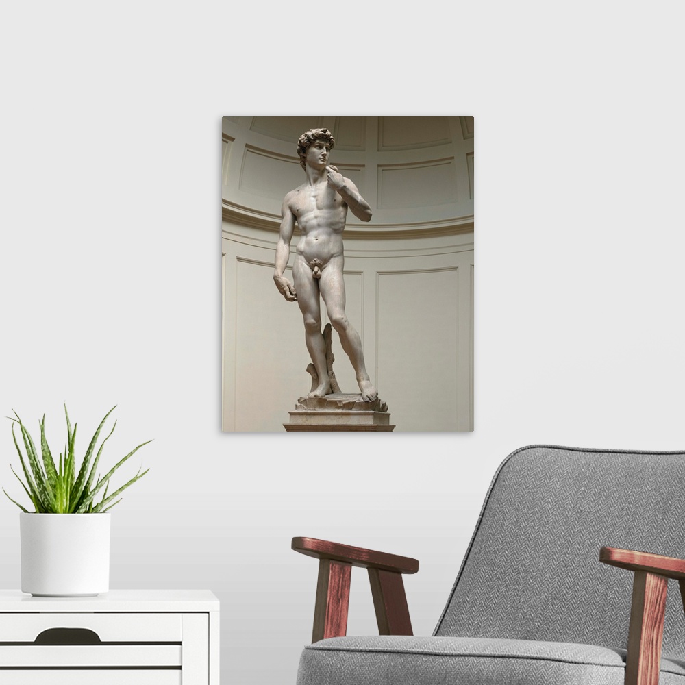 A modern room featuring David By Michelangelo
