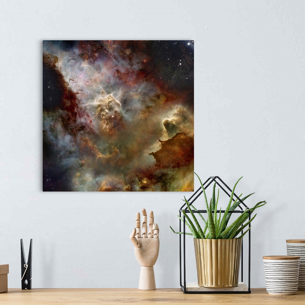 A bohemian room featuring A deep space nebula cloud.