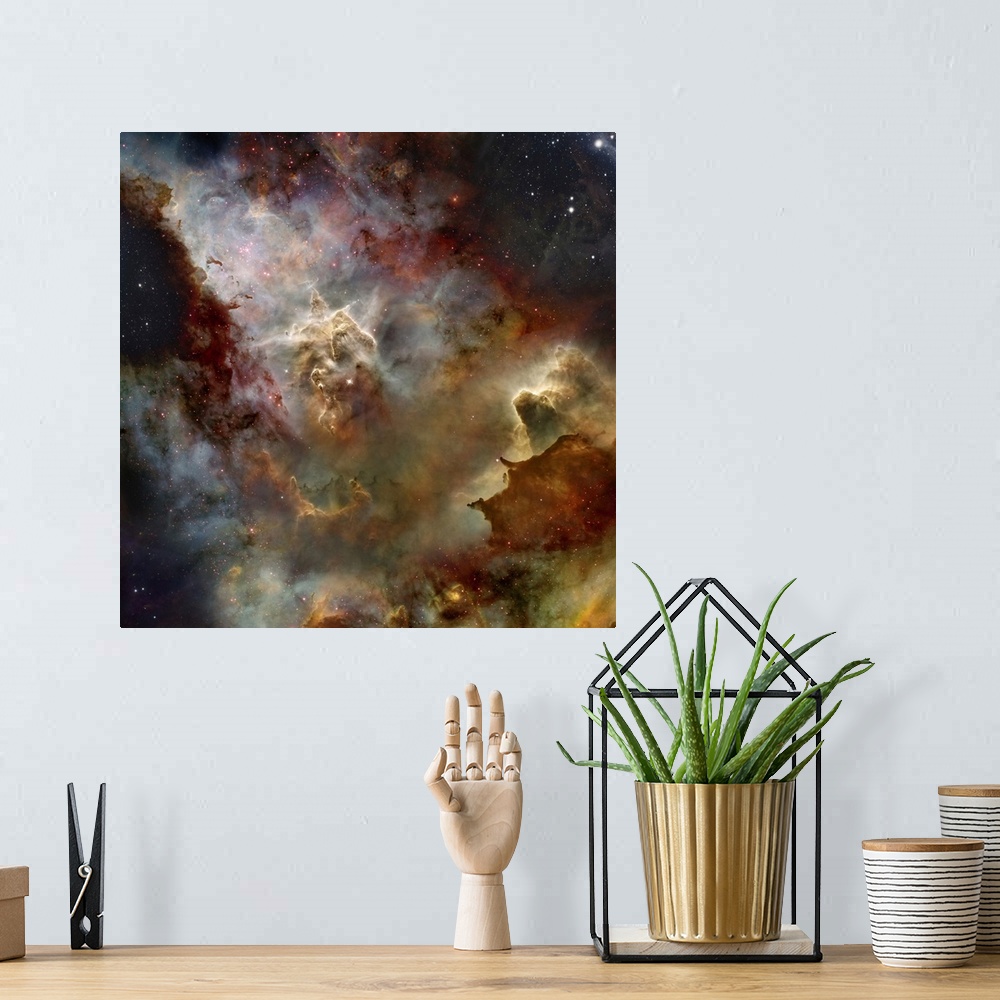 A bohemian room featuring A deep space nebula cloud.