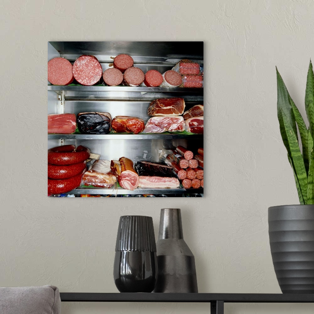 A modern room featuring Delicatessen Meat