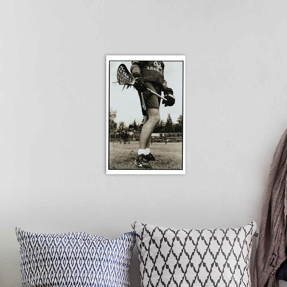 A bohemian room featuring Detail of Lacrosse Athlete