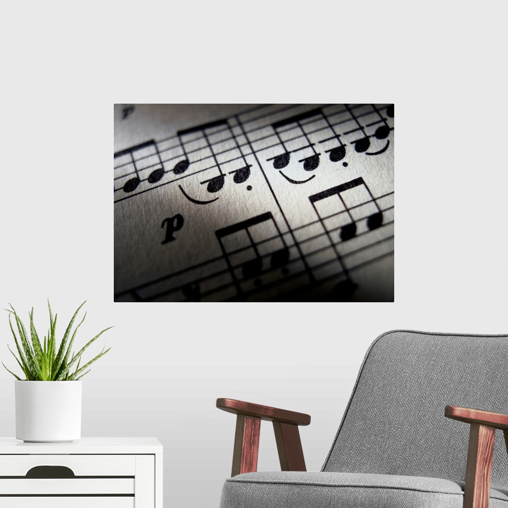 A modern room featuring Detail of Sheet Music