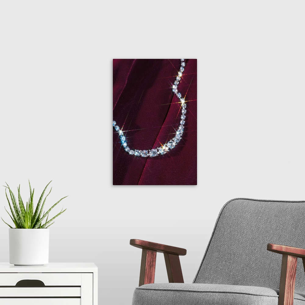 A modern room featuring Diamond necklace