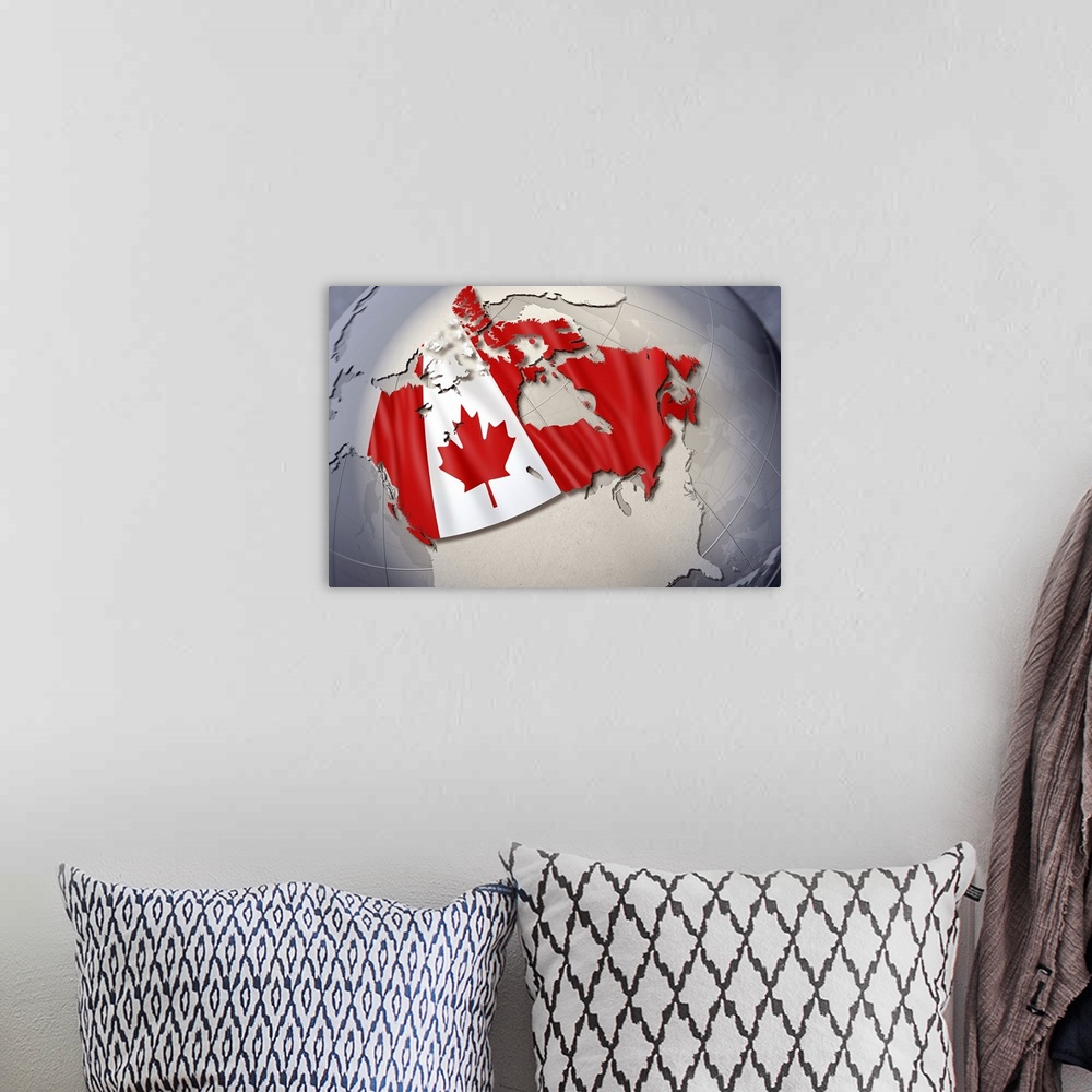 A bohemian room featuring Digital Composite, flag of Canada