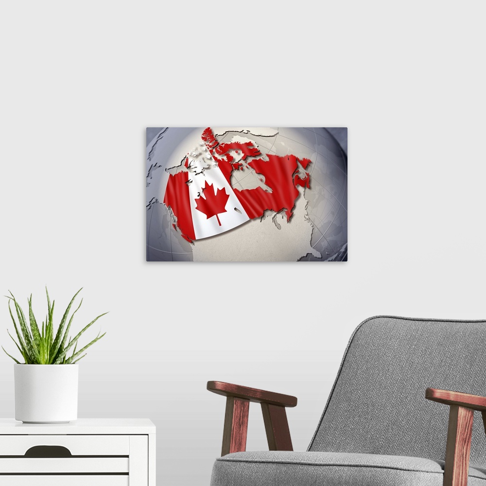 A modern room featuring Digital Composite, flag of Canada