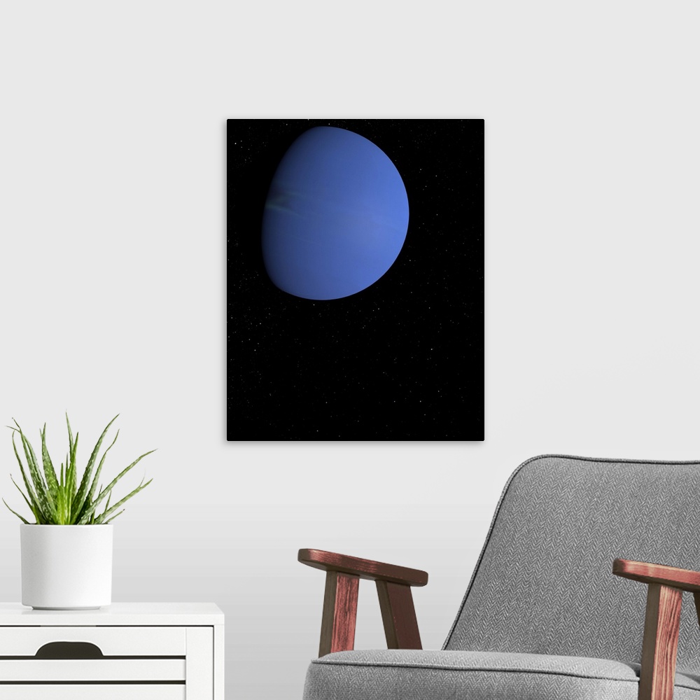 A modern room featuring Digital Illustration of Neptune