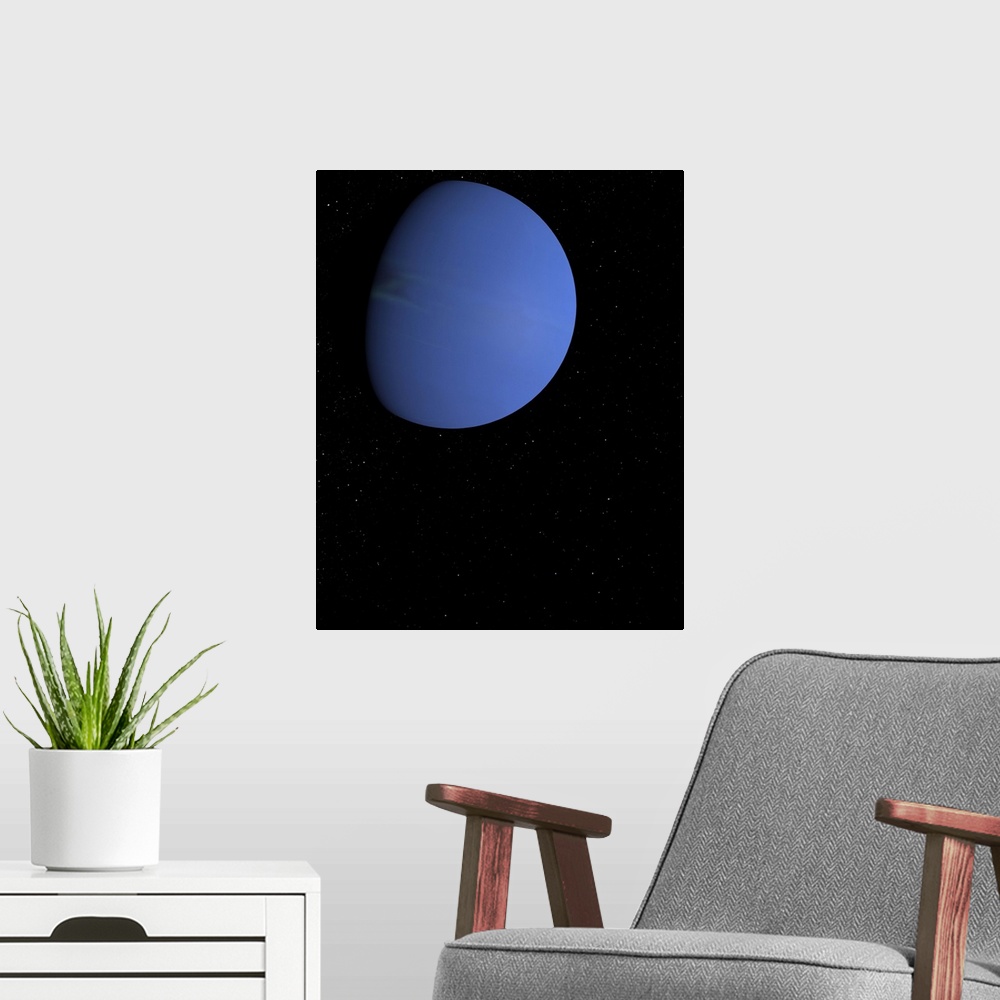 A modern room featuring Digital Illustration of Neptune