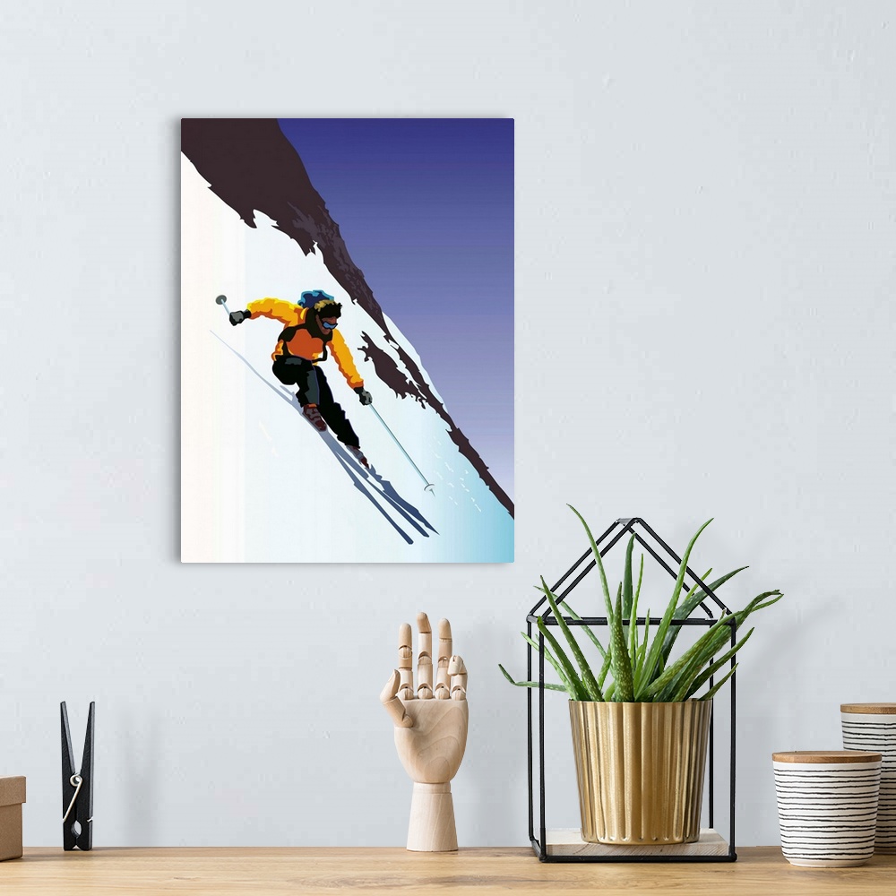 A bohemian room featuring Downhill Skiing