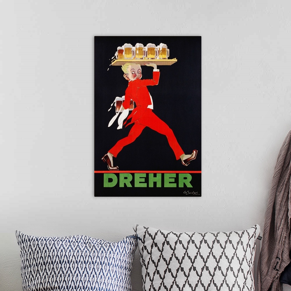 A bohemian room featuring Dreher Poster By A. Scolari
