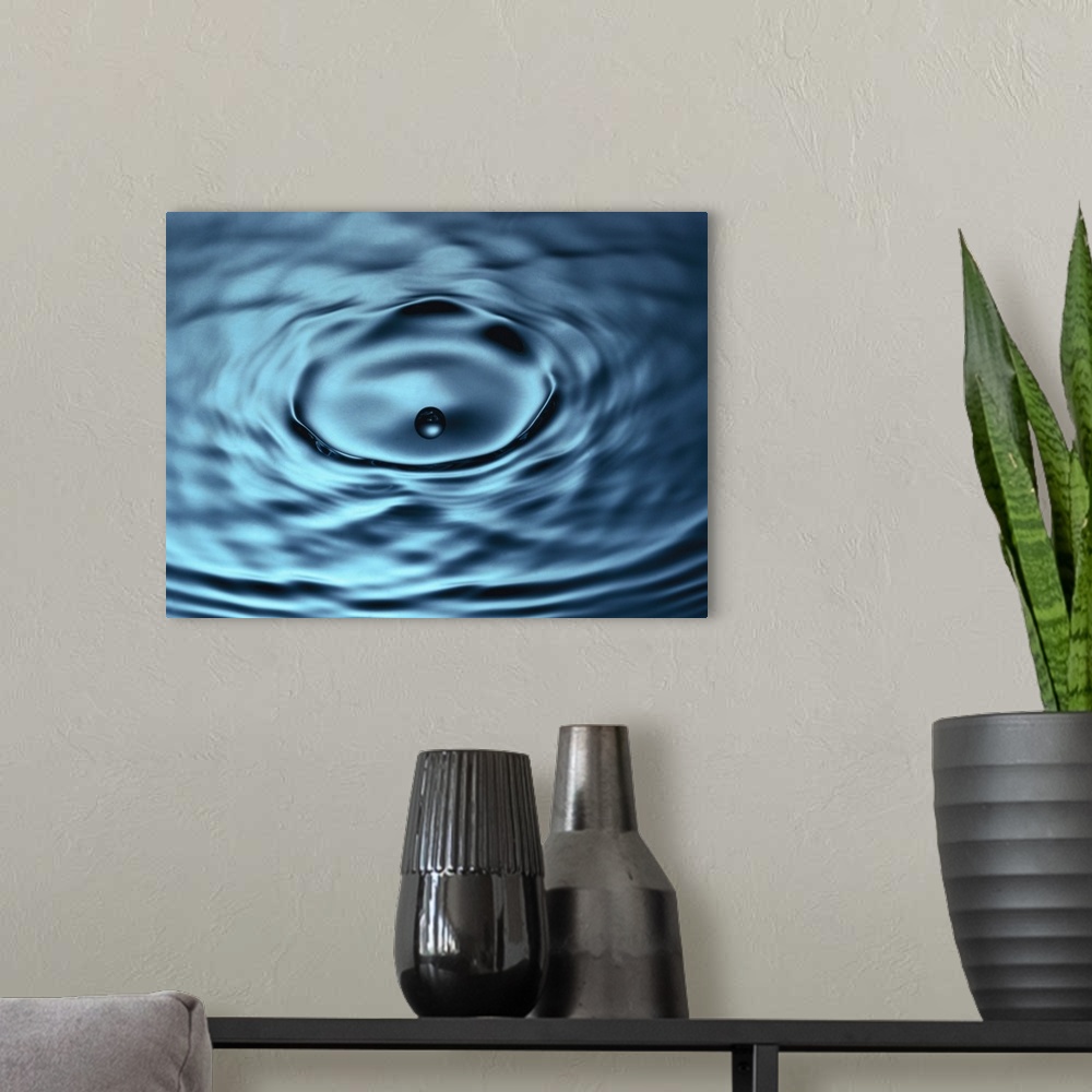 A modern room featuring close-up of a visual effect on the surface of water