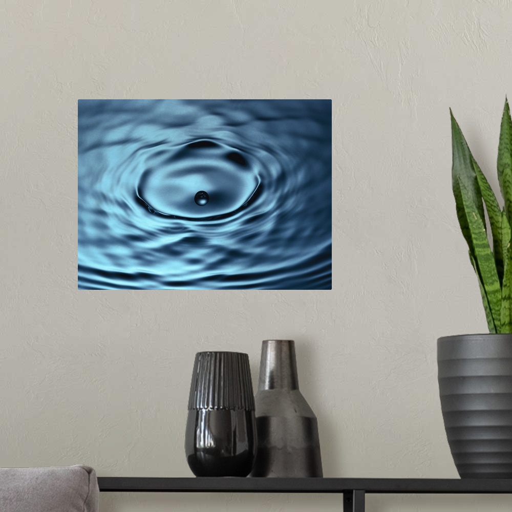 A modern room featuring close-up of a visual effect on the surface of water