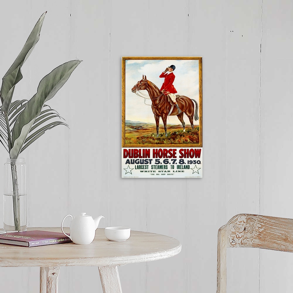 A farmhouse room featuring Dublin Horse Show Poster By Olive Whitmore